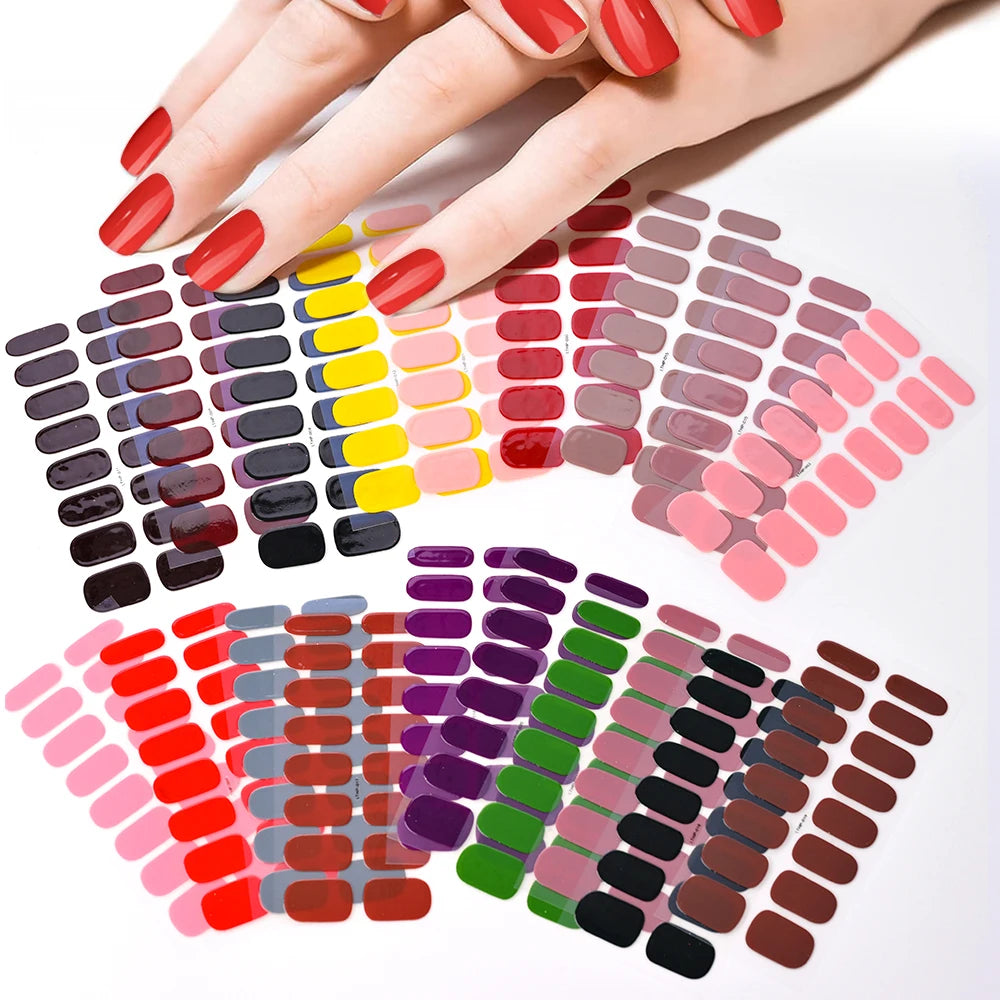 Long-Lasting Semi-Cured Gel Nail Stickers for Easy Application - Smarsty
