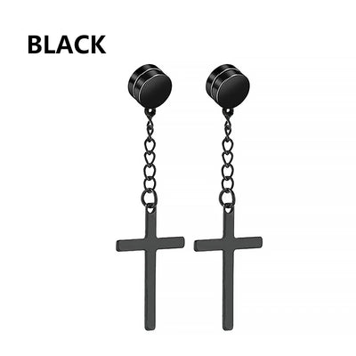 Stainless Steel Cross Dangle Earrings for Men and Women - Smarsty