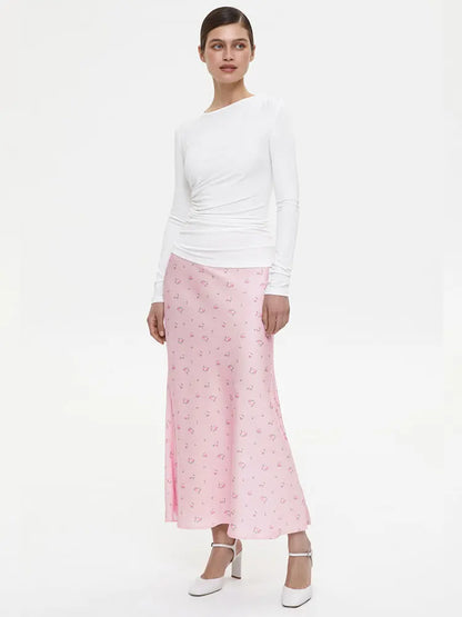 Tossy Summer Printed Fashion Long Skirt For Women High Waist Contrast Patchwork Slim Elegant Party Looks Ladies Y2k Maxi Skirt - Smarsty