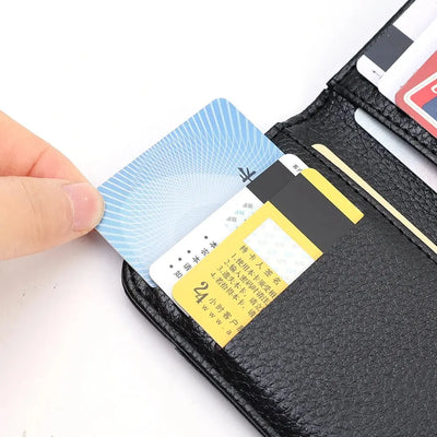 Portable Super Slim Soft Wallet for Men PU Leather Mini ID Credit Card Wallet Purse Card Holders Wallet Thin Small Short Wallets - Smarsty
