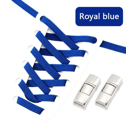 Elastic Laces Sneakers Press Lock Shoelaces Without Ties 8MM Wide Flats No Tie Shoe Laces Kids Adult Sports Running Shoelace NEW