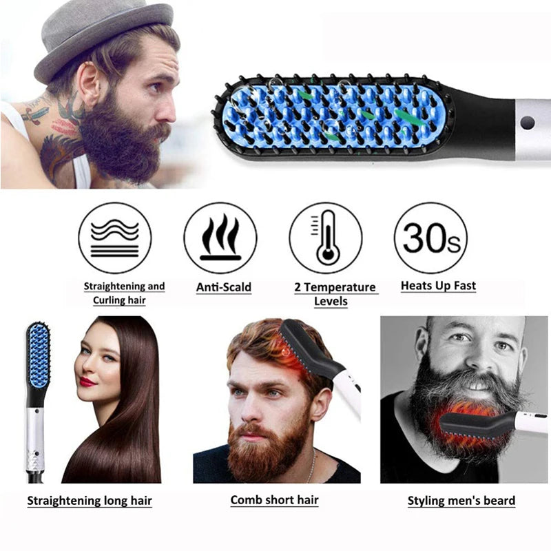 Electric Hot Comb Straightener for Quick Beard Styling - Smarsty