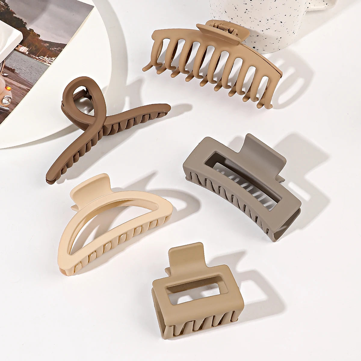 Mixed Color Hair Claw Clips Strong Hold For Curly Hair - Smarsty