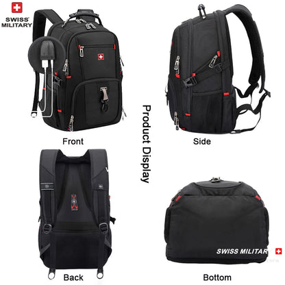 SWISS MILITARY Fashion Travel Multifunction Large Capacity Male Bag Usb Charging Waterproof 23 inch Laptop Backpack Men Mochila - Smarsty