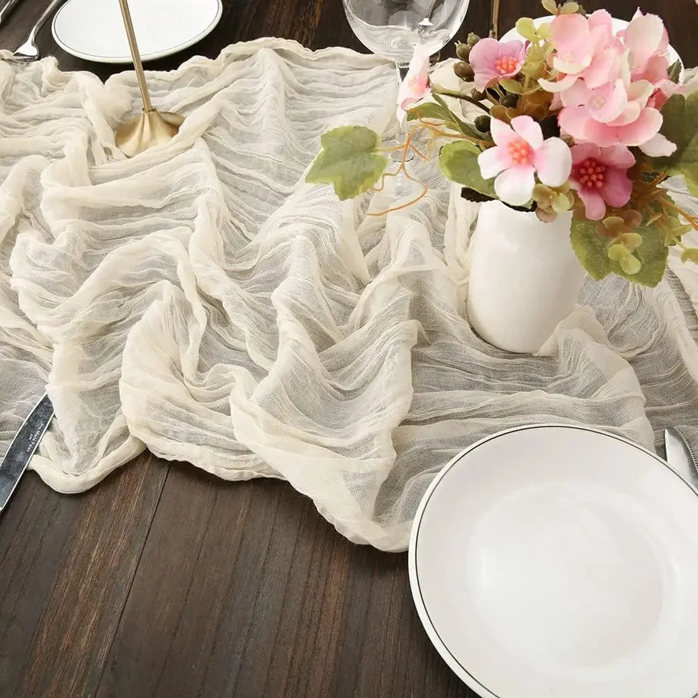 Pink Cheesecloth Table Runner for Romantic Weddings - Smarsty