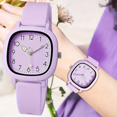 Silicone Band Women Quartz Watch with Arabic Dial - Smarsty