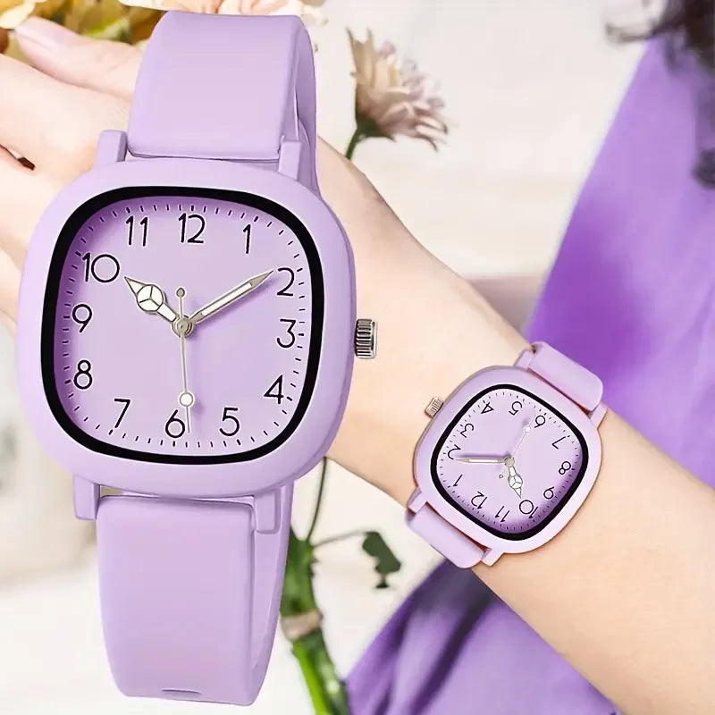Silicone Band Women Quartz Watch with Arabic Dial - Smarsty