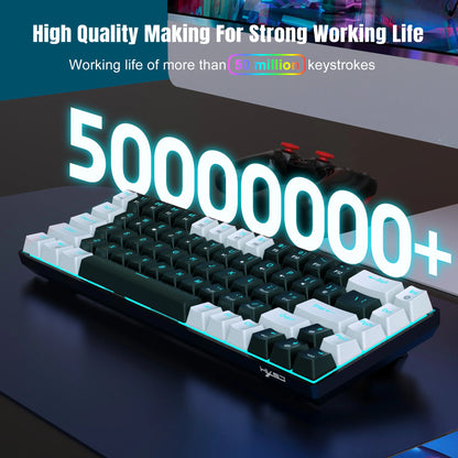 68 Keys Mechanical Keyboard With Ergonomic RGB Backlight