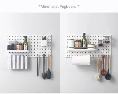 New DIY Pegboard Accessories Hanging Shelf Storage Hooks Wall Organizer No Punching Crafts Organization For Garage Kitchen Room