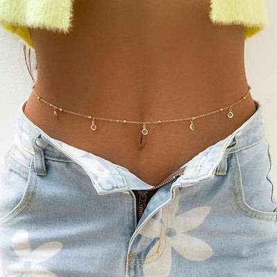Rhinestone Belly Chain for Summer Beach Fashion - Smarsty