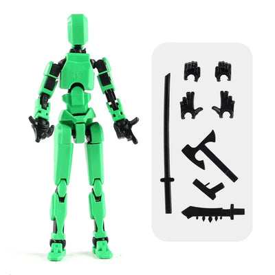 DIY Luminous T13 Multi-Jointed Movable Shapeshift Robot 3D Printed Mannequin Lucky robot and dog Action Figures Toys kids Gifts - Smarsty
