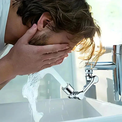 1080° Rotatable Extension Faucet Sprayer Head 2 Spray Modes Universal Bathroom Tap Extend Adapter Aerator - Smarsty