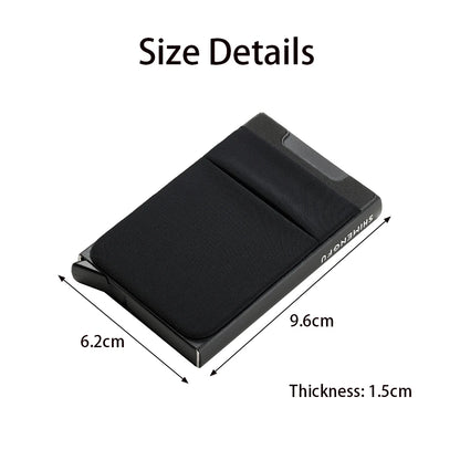 Pop-Up Card Holder RFID Protection Slim Aluminum Men Wallet Elasticity Back Pouch ID Credit Case Travel Cardholder Women Purse - Smarsty