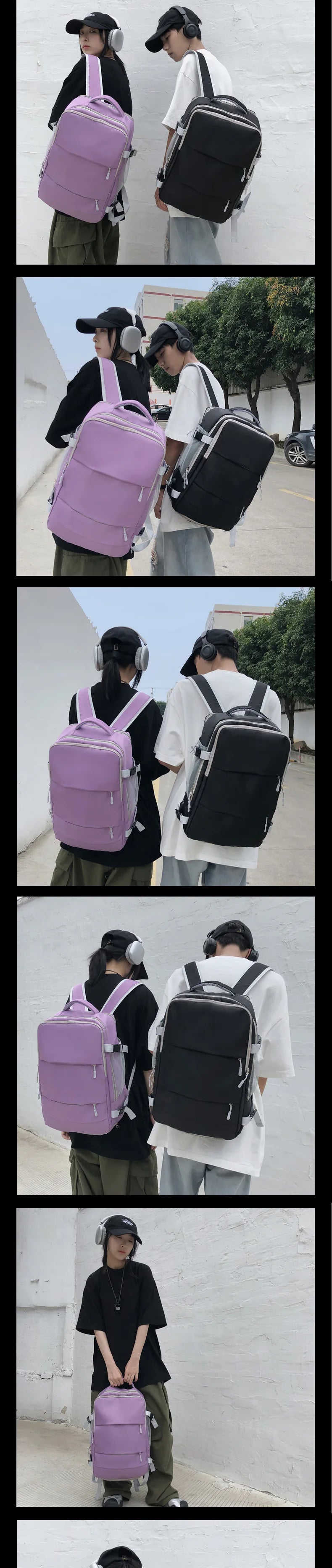 Casual Travel Backpack Women Large Capacity Waterproof Anti-Theft Casual Backpack Bag with Luggage Strap Laptop Backpack Women - Smarsty
