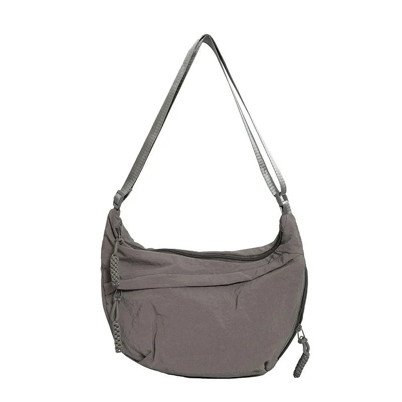 Minimalist Nylon Shoulder Bag With Multifunctional Storage - Smarsty