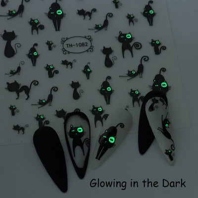 Cute Black Cat Nail Stickers for Fun Manicure Decor - Smarsty