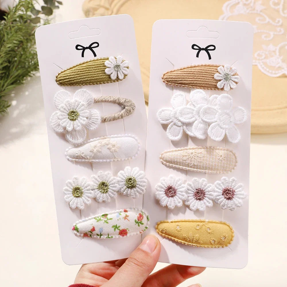 5Pcs Floral Hair Clips Set for Girls - Smarsty