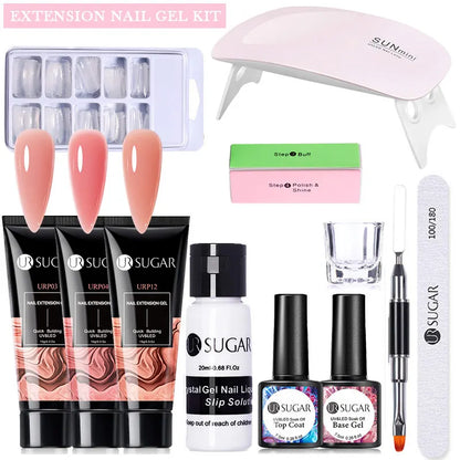 Nude Glitter Gel Nail Polish Kit for Long-Lasting Manicure - Smarsty