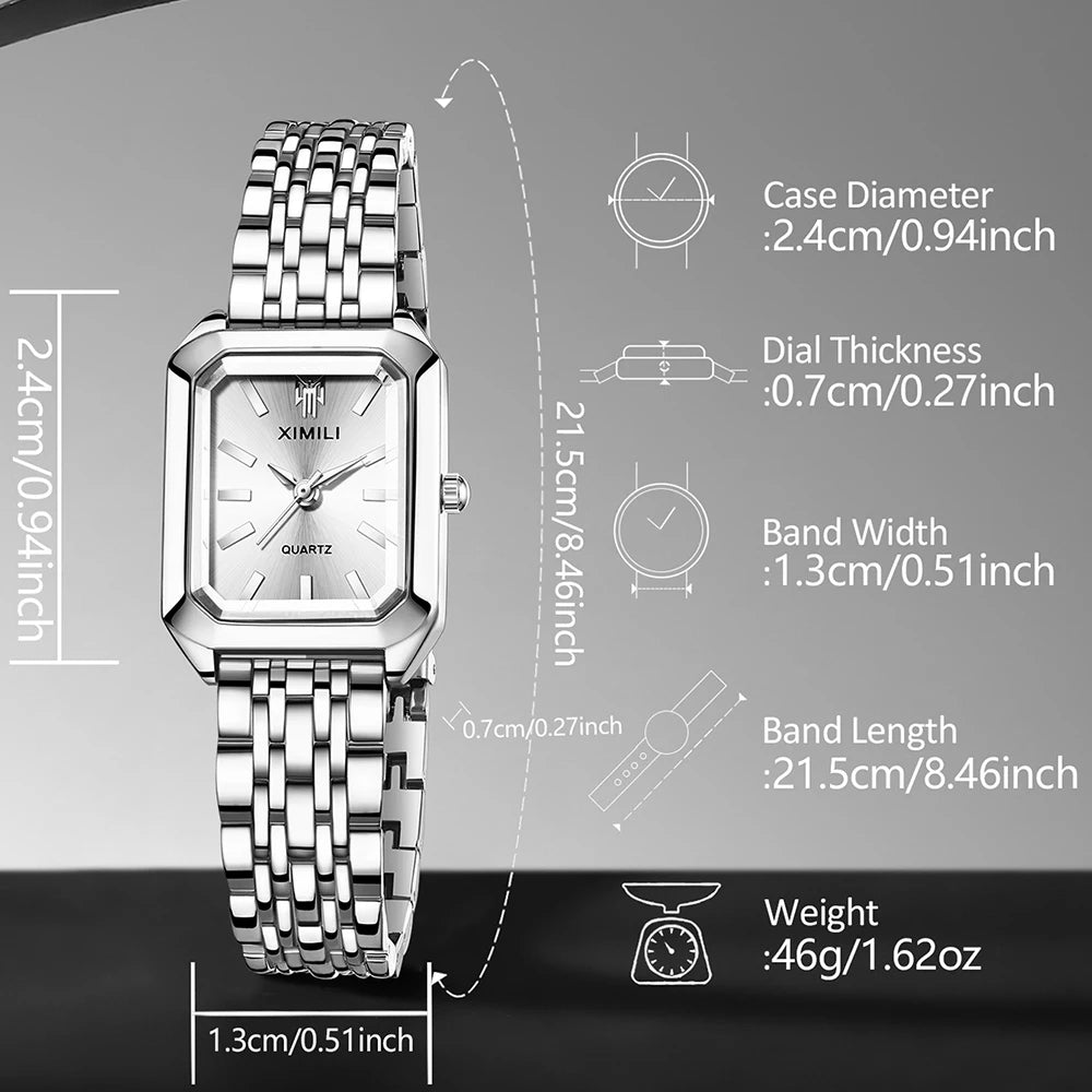 Trendy Women's Rectangular Dial Quartz Watch for Daily Wear - Smarsty