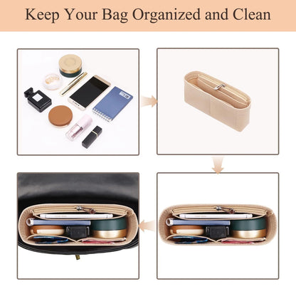 Bag Organizer for Small Tote Bag Timid Bag Storage & Finishing Inner Bag Liner Handbags Insert Organizer fit Mini Size