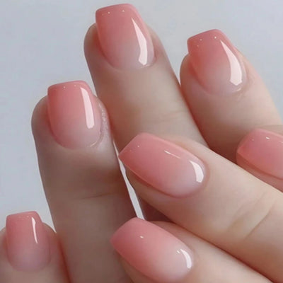 Glossy Pink Press On Nails 24pcs Full Cover Elegant Style - Smarsty