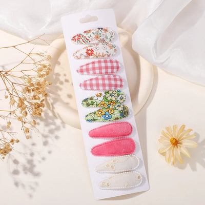 10 Pcs Cotton Alloy Hair Clips for Kids - Smarsty