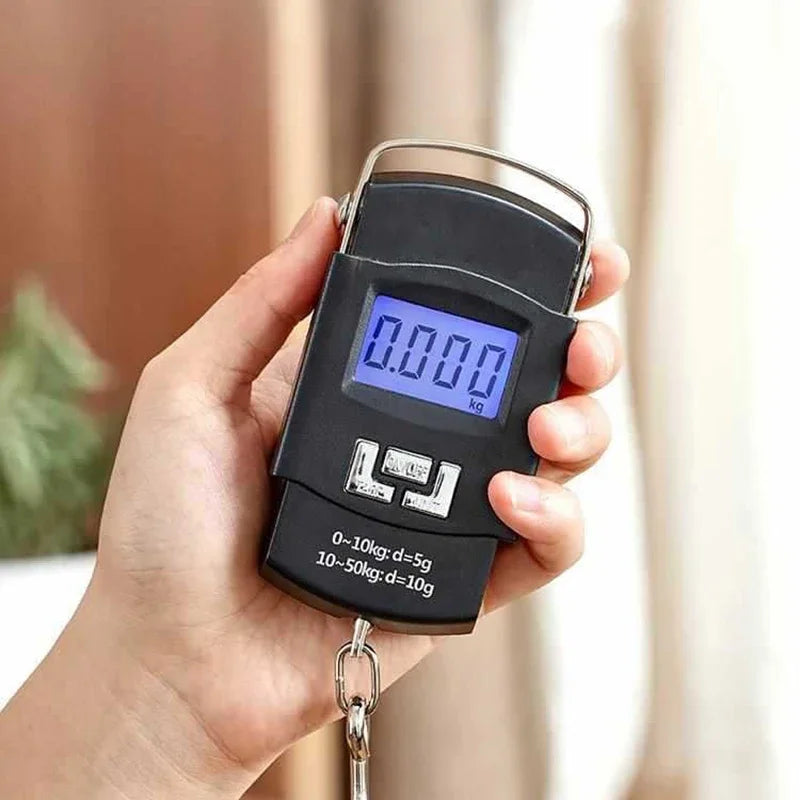 Black Portable Electronic Luggage Scale with LCD Display - Smarsty