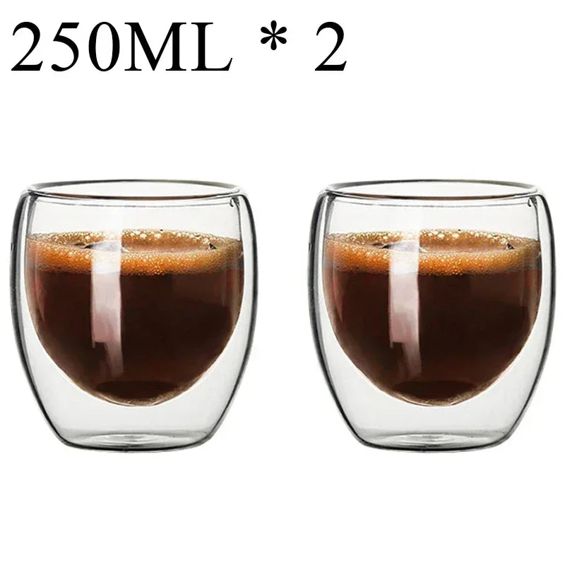 Double Wall Borosilicate Glass Mug Set for Hot Drinks - Smarsty
