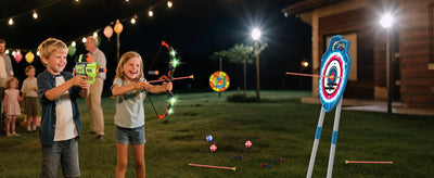 VATOS Night-Light Bow Arrow Guns Toy For Kids Archery Stand Target Board Indoor Outdoor Game Toys Boys Girls Christmas Gift