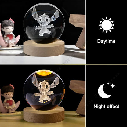Lilo and Stitch 3D Crystal Ball Lamp Night Light - Smarsty