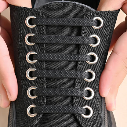 16pcs/lot Silicone Shoelaces No Tie Shoelaces 12 colors Elastic Lace Shoelace Creative Lazy Silicone Laces Rubber Lace - Smarsty