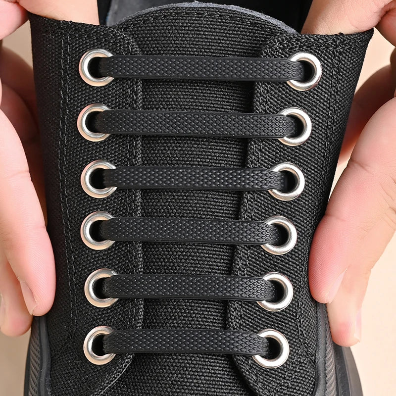 16pcs/lot Silicone Shoelaces No Tie Shoelaces 12 colors Elastic Lace Shoelace Creative Lazy Silicone Laces Rubber Lace - Smarsty
