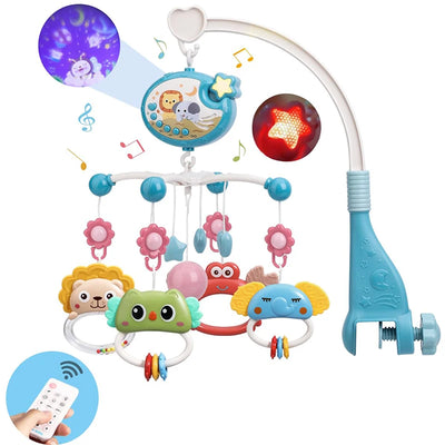 Musical Baby Crib Mobile with Lights Music Projection for Infants 0-6 Months Remote Control Crib Toys for Newborn Baby Mobile by Smarsty
