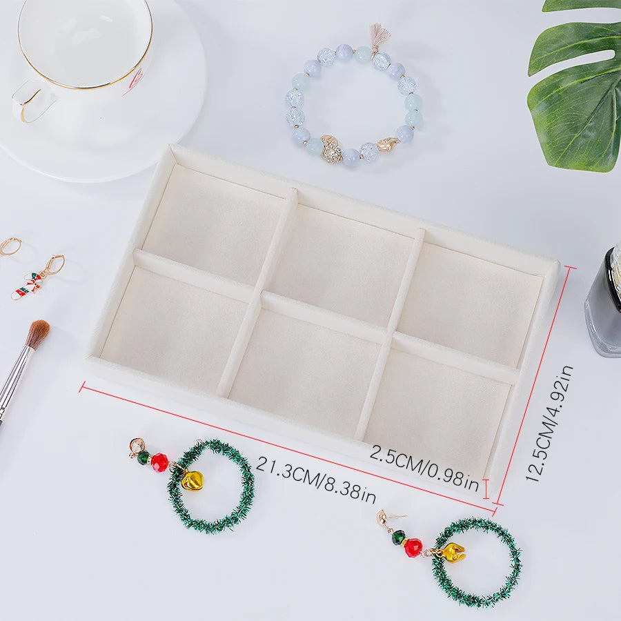 Beige Flocking Jewelry Box with Exquisite Design - Smarsty
