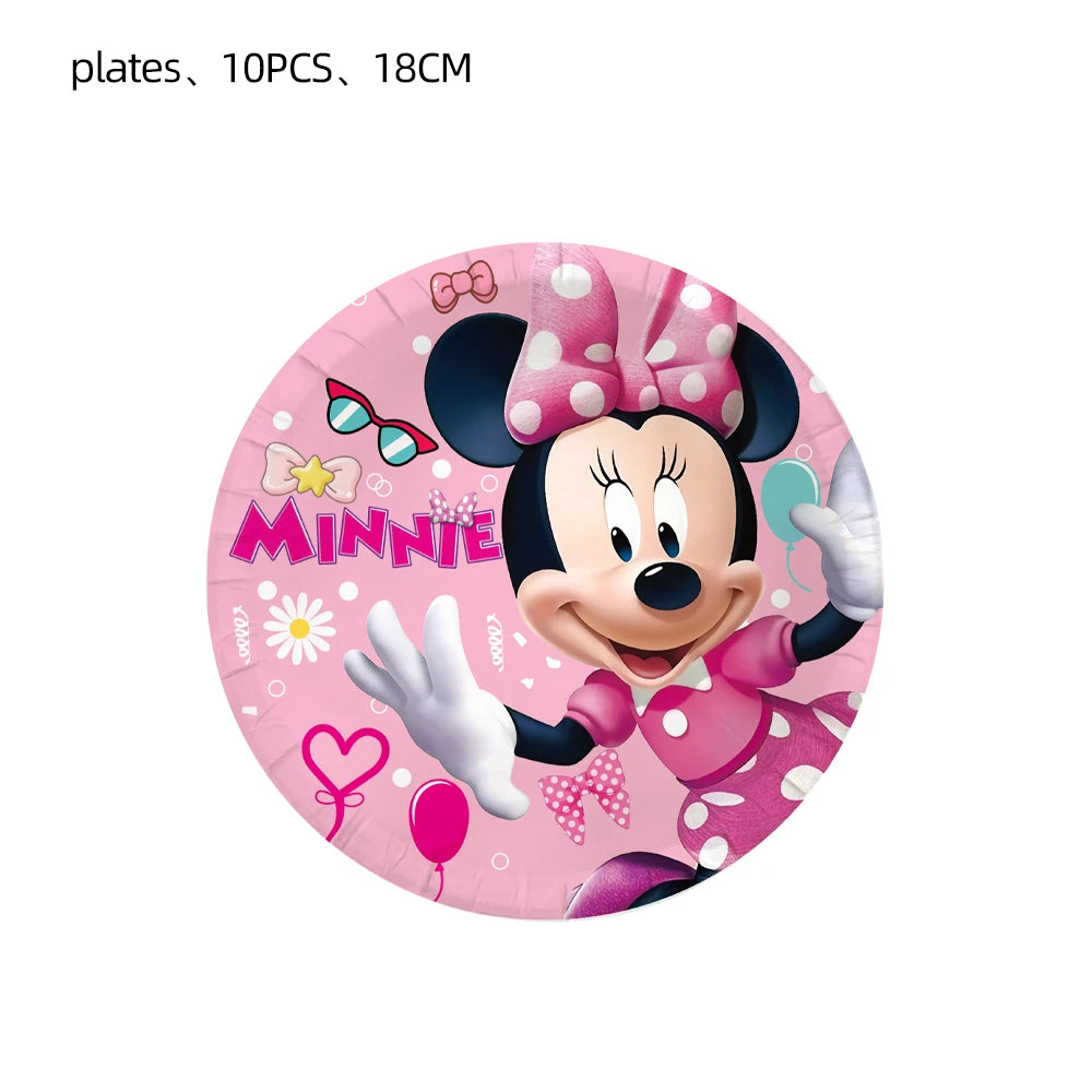 Minnie Mouse Birthday Party Disposable Tableware Set - Smarsty