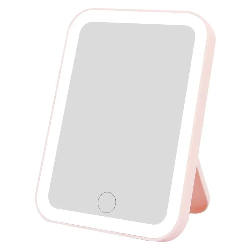 LED Smart Student Dormitory Desktop Fill Light Small Mirror, Makeup Mirror With Light,Girls Bedroom Dressing Table Mirro