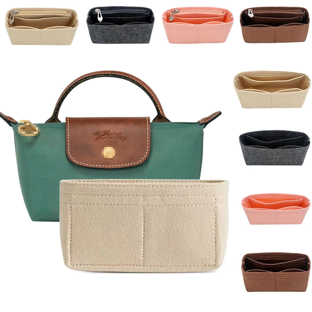 Bag Organizer for Small Tote Bag Timid Bag Storage & Finishing Inner Bag Liner Handbags Insert Organizer fit Mini Size