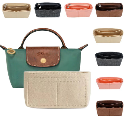Bag Organizer for Small Tote Bag Timid Bag Storage & Finishing Inner Bag Liner Handbags Insert Organizer fit Mini Size