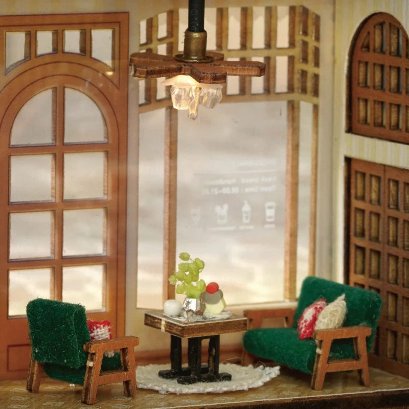 Wooden Miniature Doll House 3D Puzzle Assembly Building Model Kit Small Room Toys Home With Furniture Lighting Wooden Craft Gift