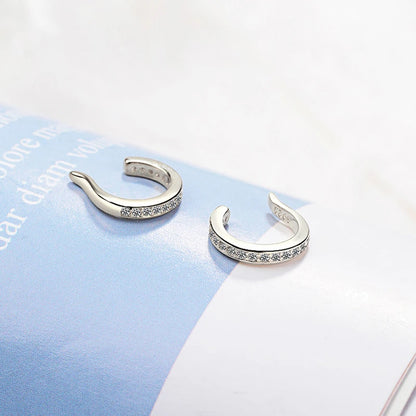 Sterling Silver Zircon No Piercing Clip Earrings Comfortable - Smarsty