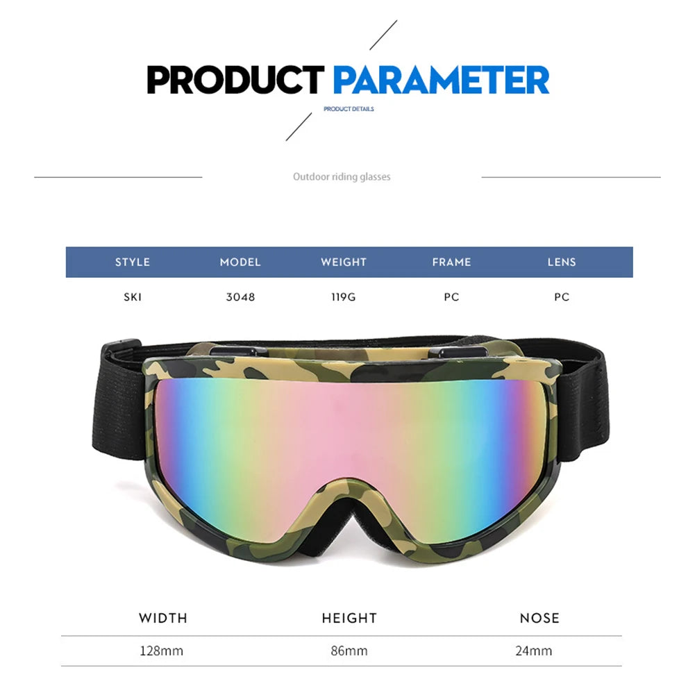 Large Frame Ski Goggles with Colorful Lens Anti-Collision Anti-Glare Lens Outdoor Sport Snow Snowboard for Snowboarding Skiing - Smarsty