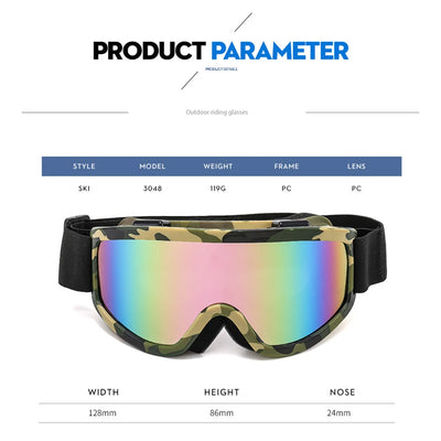 Large Frame Ski Goggles with Colorful Lens Anti-Collision Anti-Glare Lens Outdoor Sport Snow Snowboard for Snowboarding Skiing - Smarsty