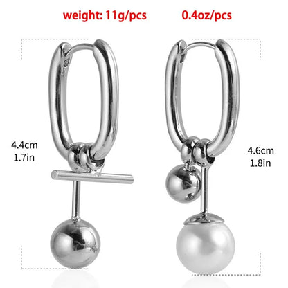 Fashion Metal Pearl Drop Earrings for Women Stylish Jewelry - Smarsty