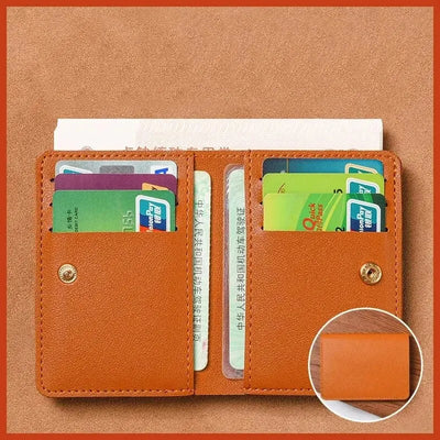 Classic Designer PU Leather Small Wallet for Men Short Simple Women's Purse Fashion Ultra Thin Credit Card Bag Coin Purse - Smarsty