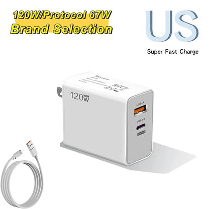 120W USB C Fast Wall Charger With Global Travel Plugs - Smarsty