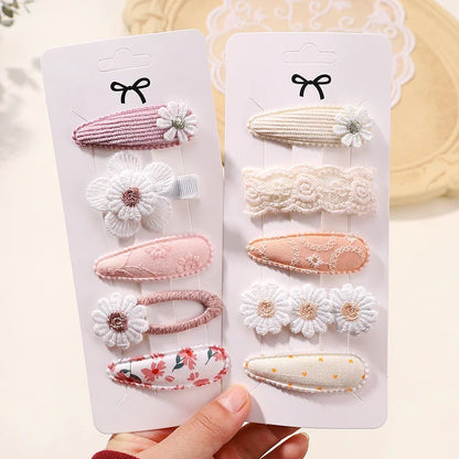 5Pcs Floral Hair Clips Set for Girls - Smarsty