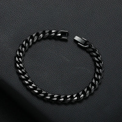 8MM Titanium Steel Cuban Chain Bracelet for Men - Smarsty