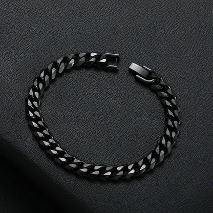 8MM Titanium Steel Cuban Chain Bracelet for Men - Smarsty