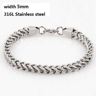 316L Stainless Steel Cuban Chain Bracelet for All - Smarsty
