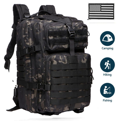 25L/50L Sturdy Nylon Waterproof Tactical Sports Trekking Fishing Hunting Camping Hiking Bag Backpack Outdoor Rucksacks - Smarsty